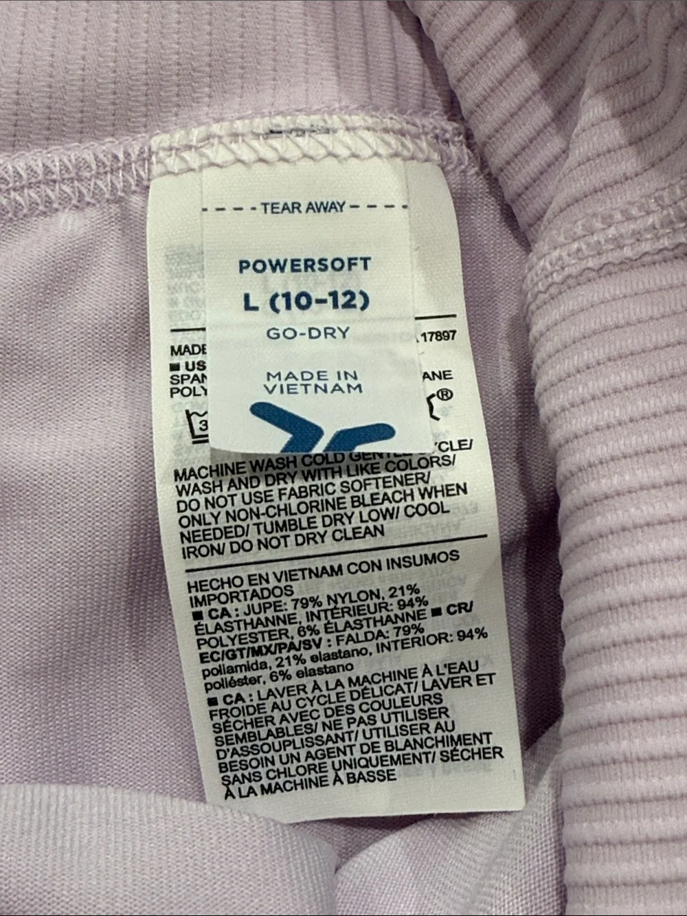 Old Navy Girls High-Waisted PowerSoft Go Dry Skort - Lilac Ice - Size L (10-12)